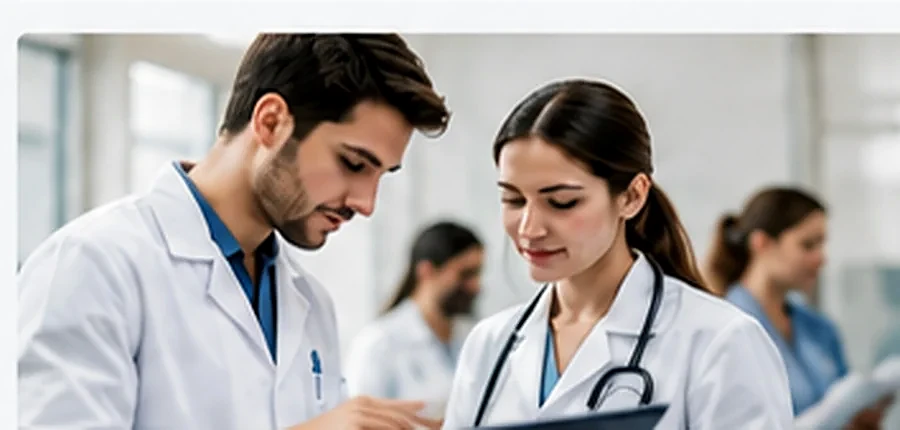 Profissionais de Medicina durante atividade de formação